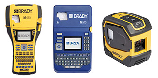 Brady M410, M510 and M511 portable printers pictured side by side