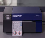 Brady Inkjet Printer printing a GHS label.